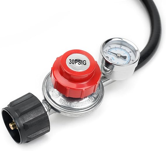 only fire 4Ft 0-30PSI Adjustable Propane Regulator with Tank Gauge QCC-1 Connection Hose for Grills, Turkey Fryers, Burner, Forge, Fire Pit etc - Image 3