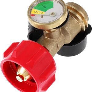 GasOne 50120-R Propane Tank Gauge Pressure Meter Allows to Connect Regulator, New Red QCC
