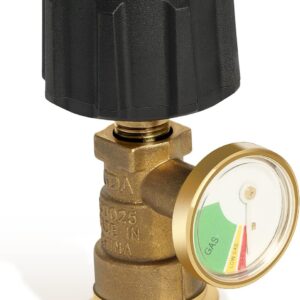 Empava Gas Grill 5-40lbs 3 Temperatures Scale, Colored & Reliable, Propane Tank Gauge Level Indicator QCC1/Type-1 Connection CSA Certified, Black